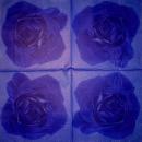 ROS-0437 Roses - 3-ply (blue) - SALE !
